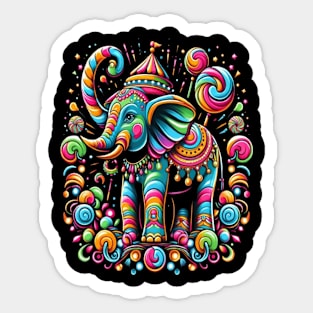 Majestic Elephant in a Hat Sticker